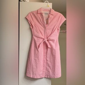 Vineyard Vines pink seersucker shirt dress new with tags women’s size 8